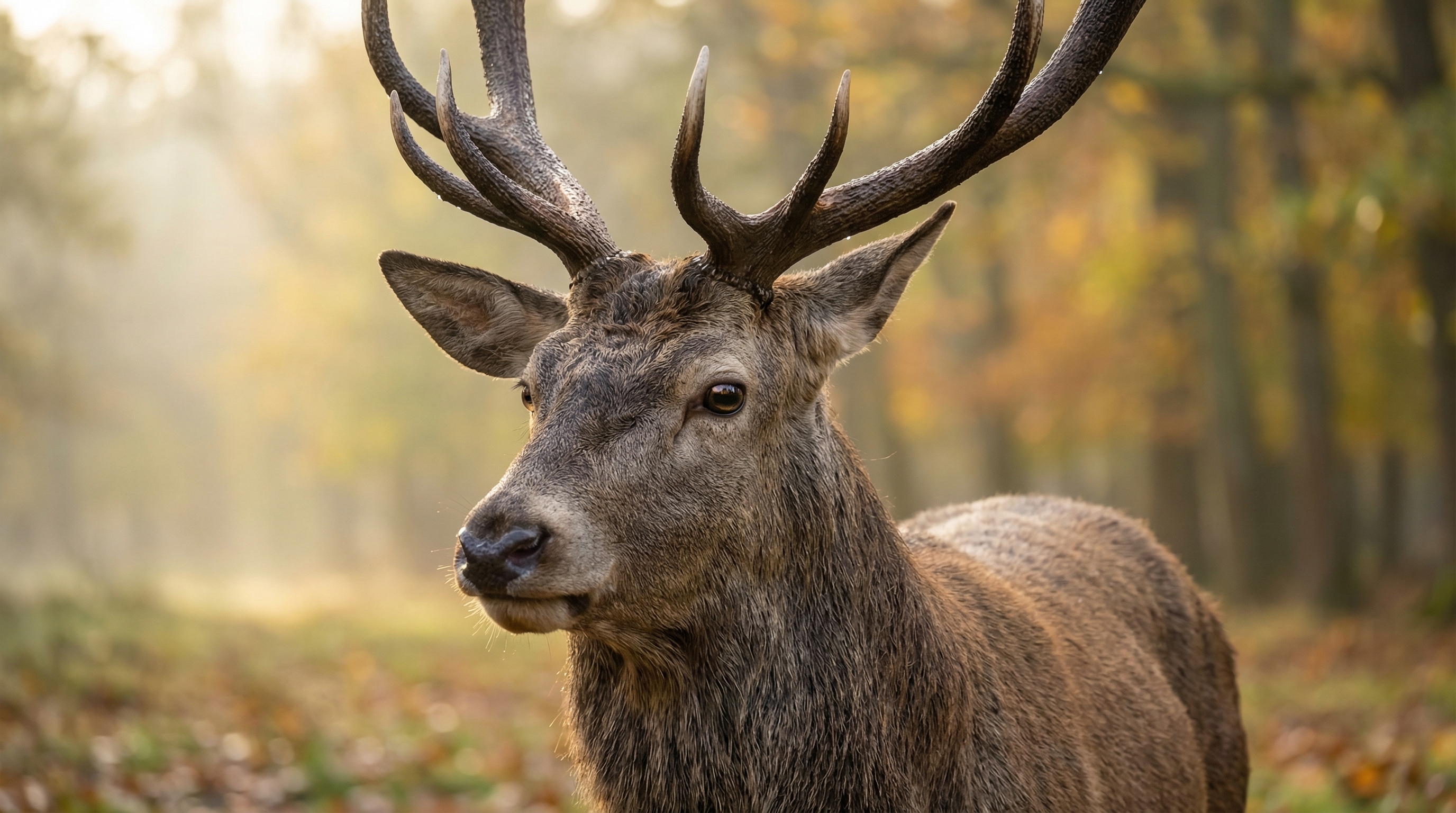Comparaison de la distance focale photo sur un cerf élaphe à 100mm, 300mm et 500mm montrant l'effet de rapprochement et la compression des plans