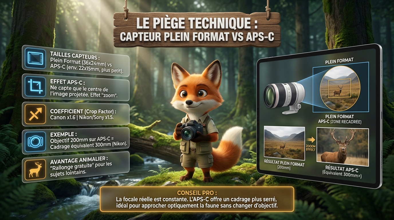 En bref le piège technique capteur plein format vs APS-C en photo animalière