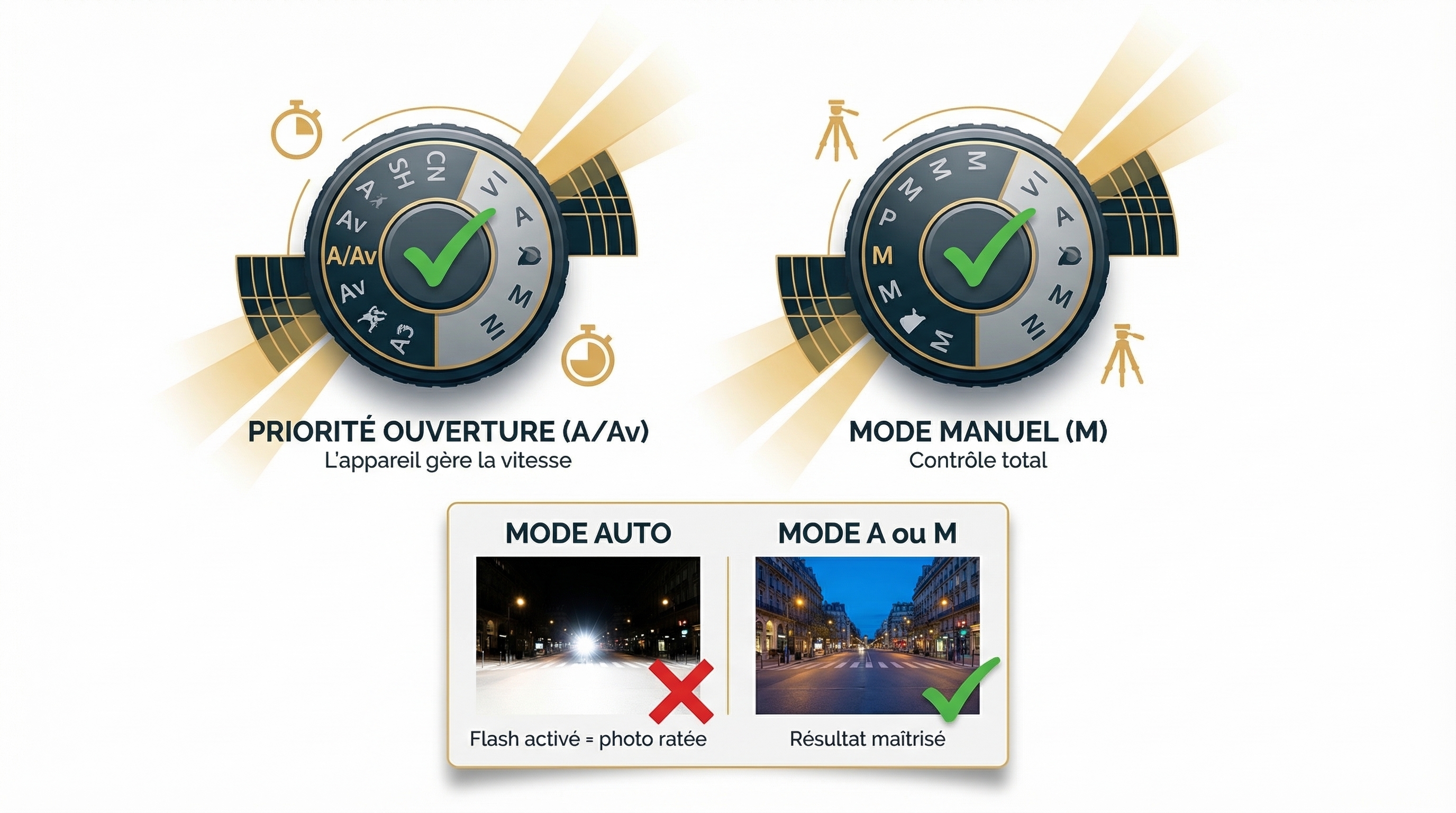 Réglage appareil photo pour photographier l'heure bleue