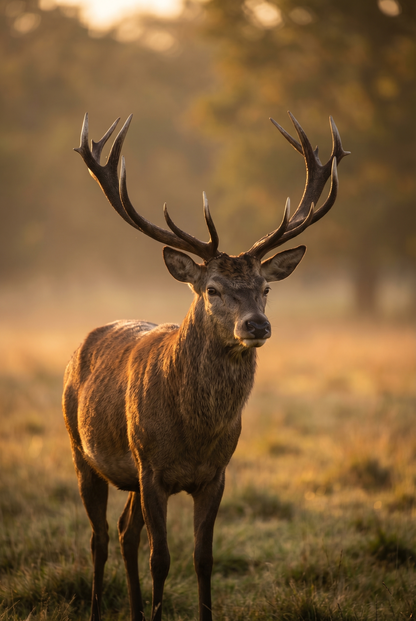 Cerf élaphe majestueux dans une prairie brumeuse, exemple concret pour apprendre la photo et sortir du mode automatique.