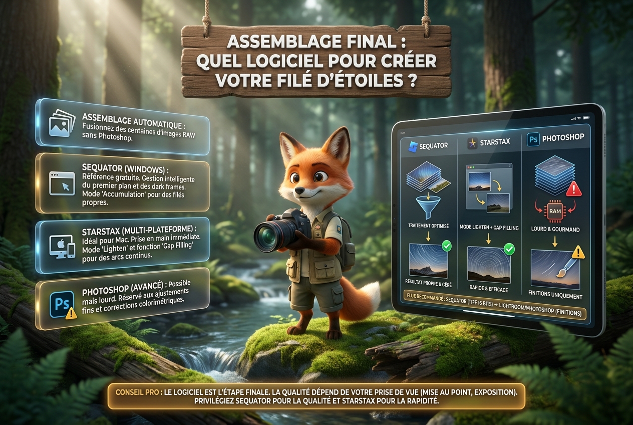 En bref – Assemblage final : quel logiciel pour créer votre filé d'étoiles ?