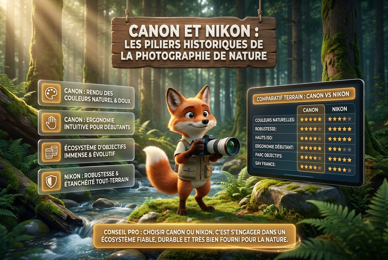 En bref – Canon et Nikon : les piliers historiques de la photographie de nature