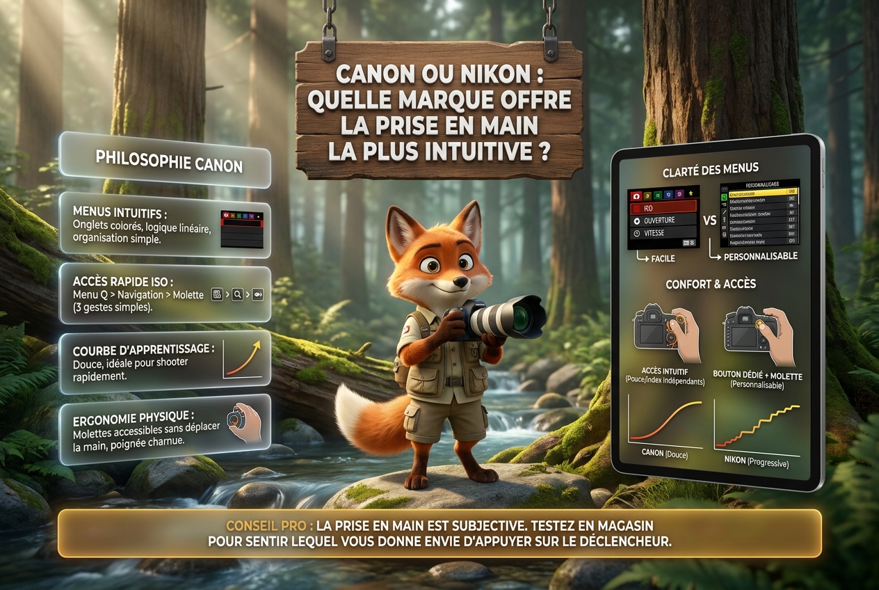 En bref : ergonomie et prise en main Canon ou Nikon