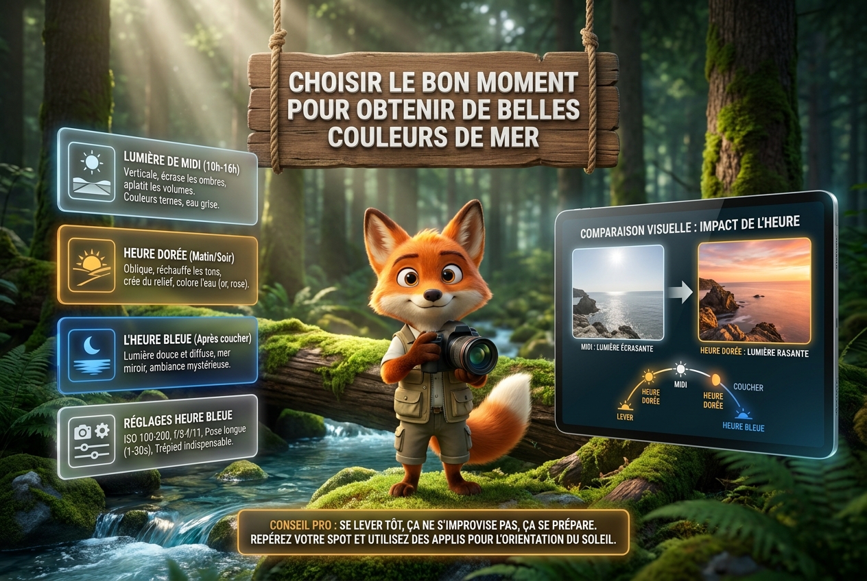 En bref : choisir le bon moment pour obtenir de belles couleurs de mer