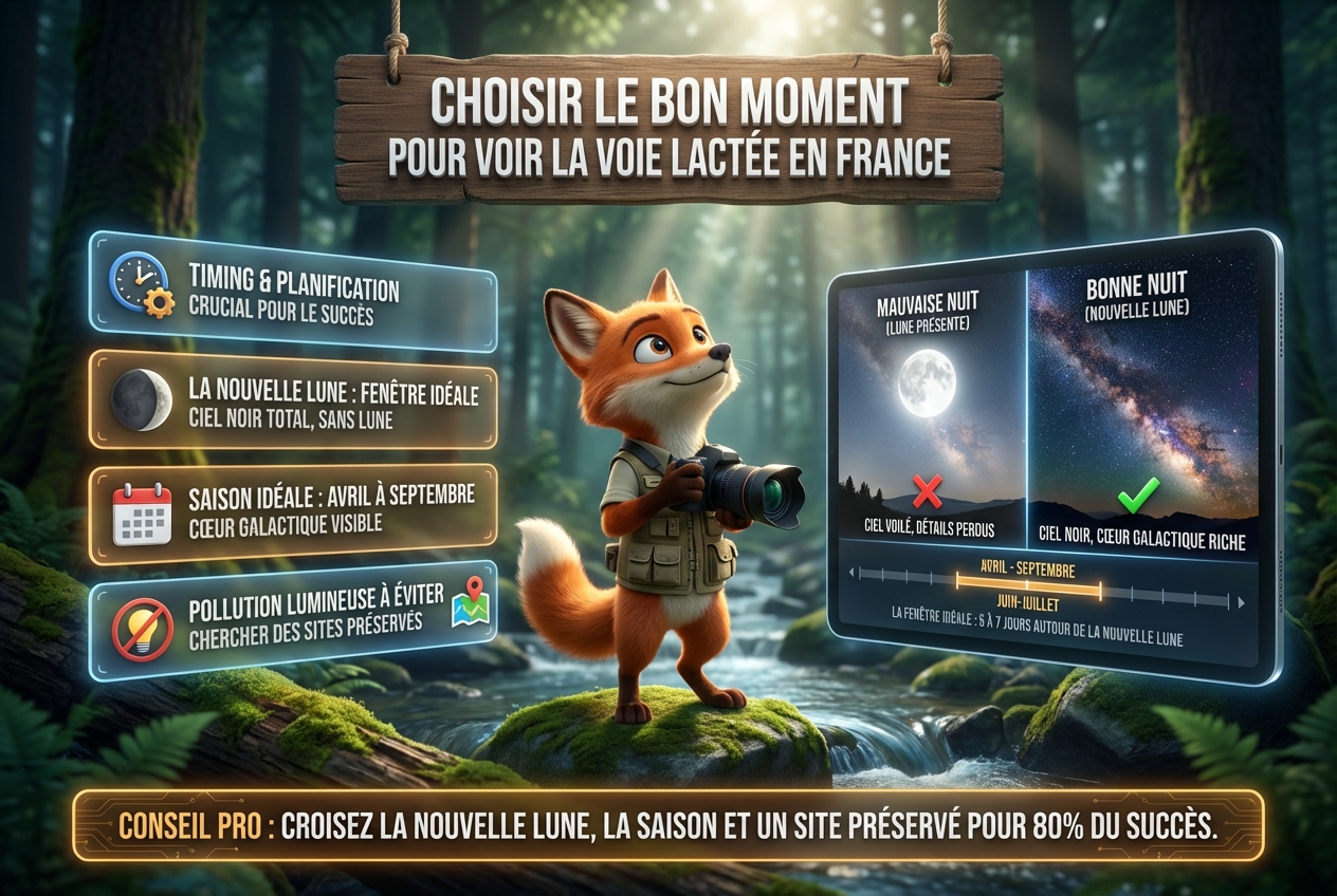 En bref : choisir le bon moment pour voir la voie lactée en France