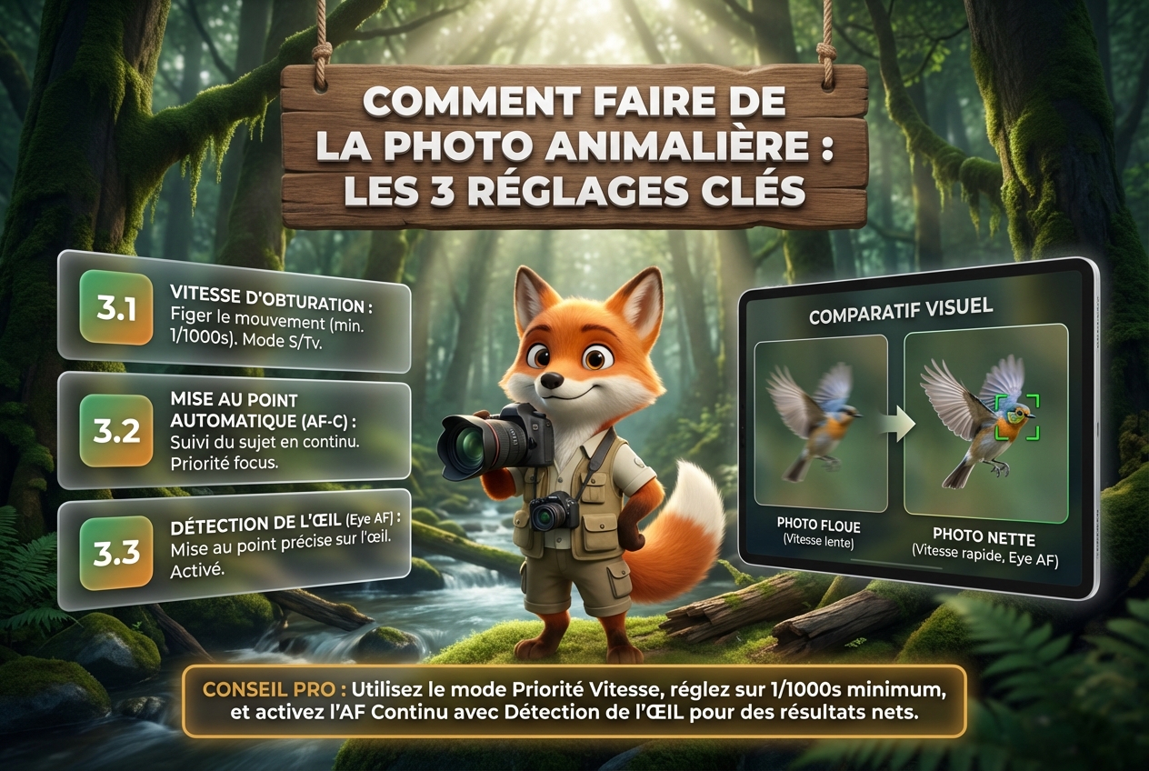 En bref – Comment faire de la photo animalière : les 3 réglages qui changent tout