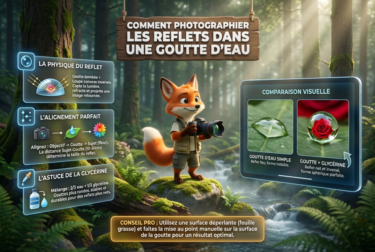 En bref – Comment photographier les reflets dans une goutte d'eau
