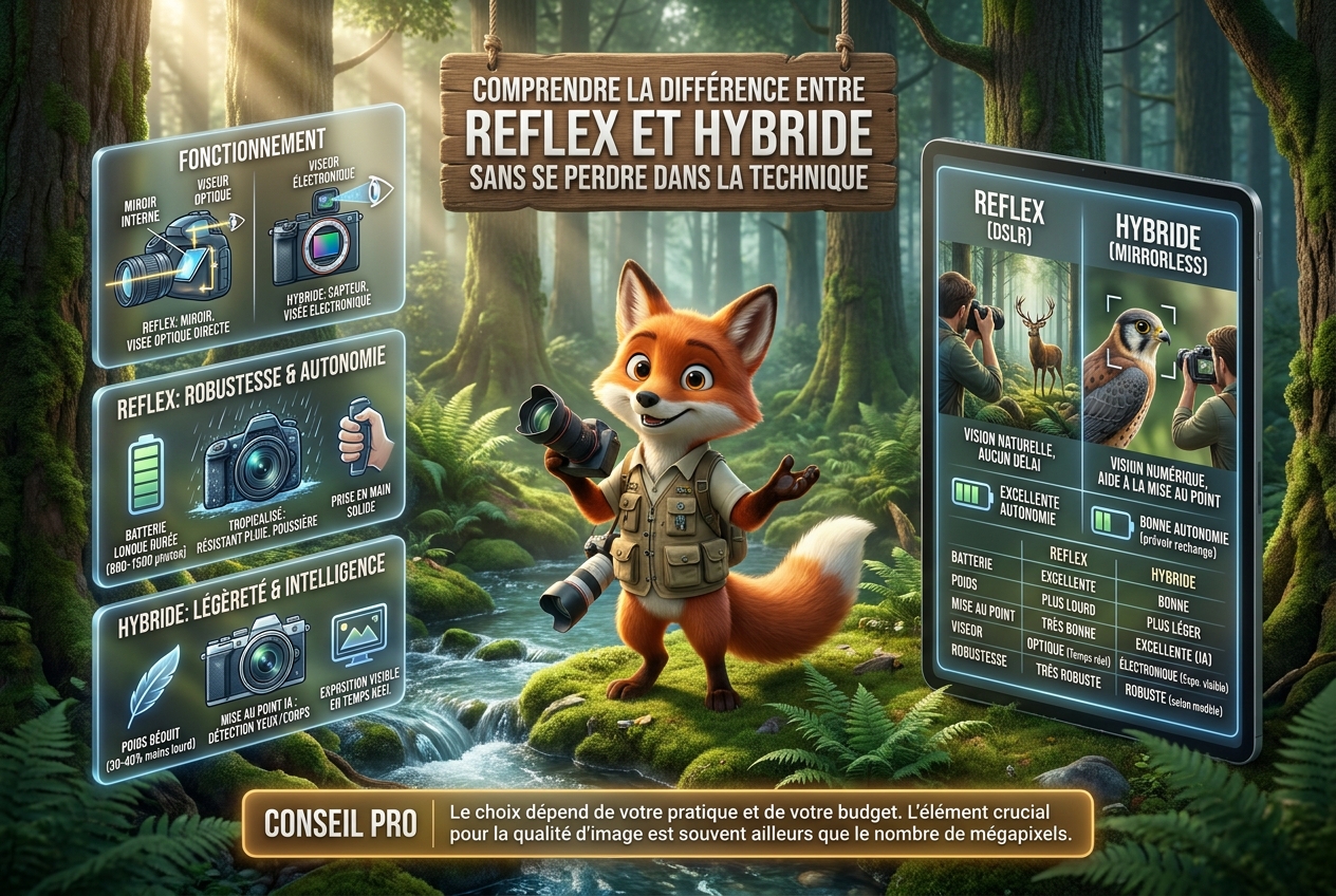 En bref - Comprendre la différence entre reflex et hybride sans se perdre dans la technique