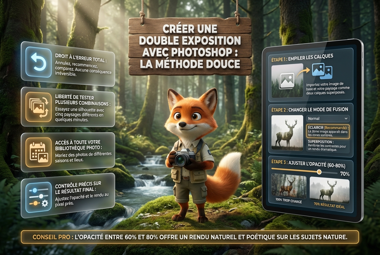 En bref – Créer une double exposition avec Photoshop : la méthode douce