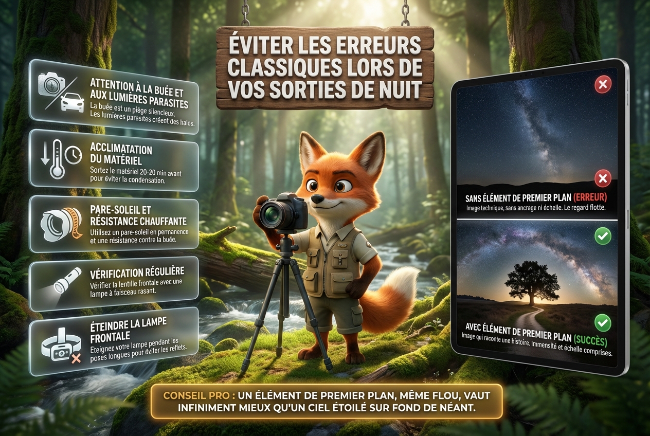 En bref – Éviter les erreurs classiques lors de vos sorties de nuit