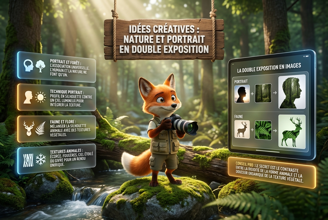 En bref - Idées créatives pour la nature et le portrait en double exposition