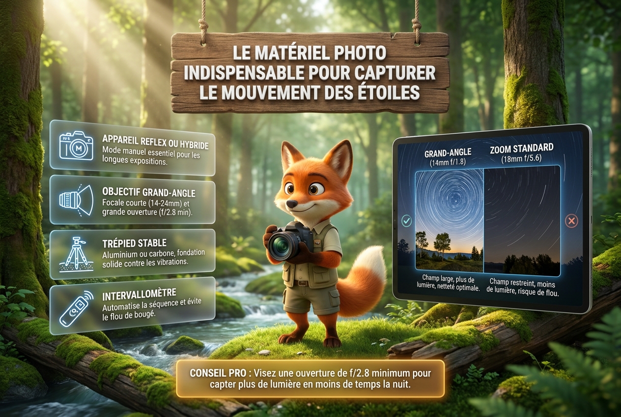 En bref - Le matériel photo indispensable pour capturer le mouvement des étoiles