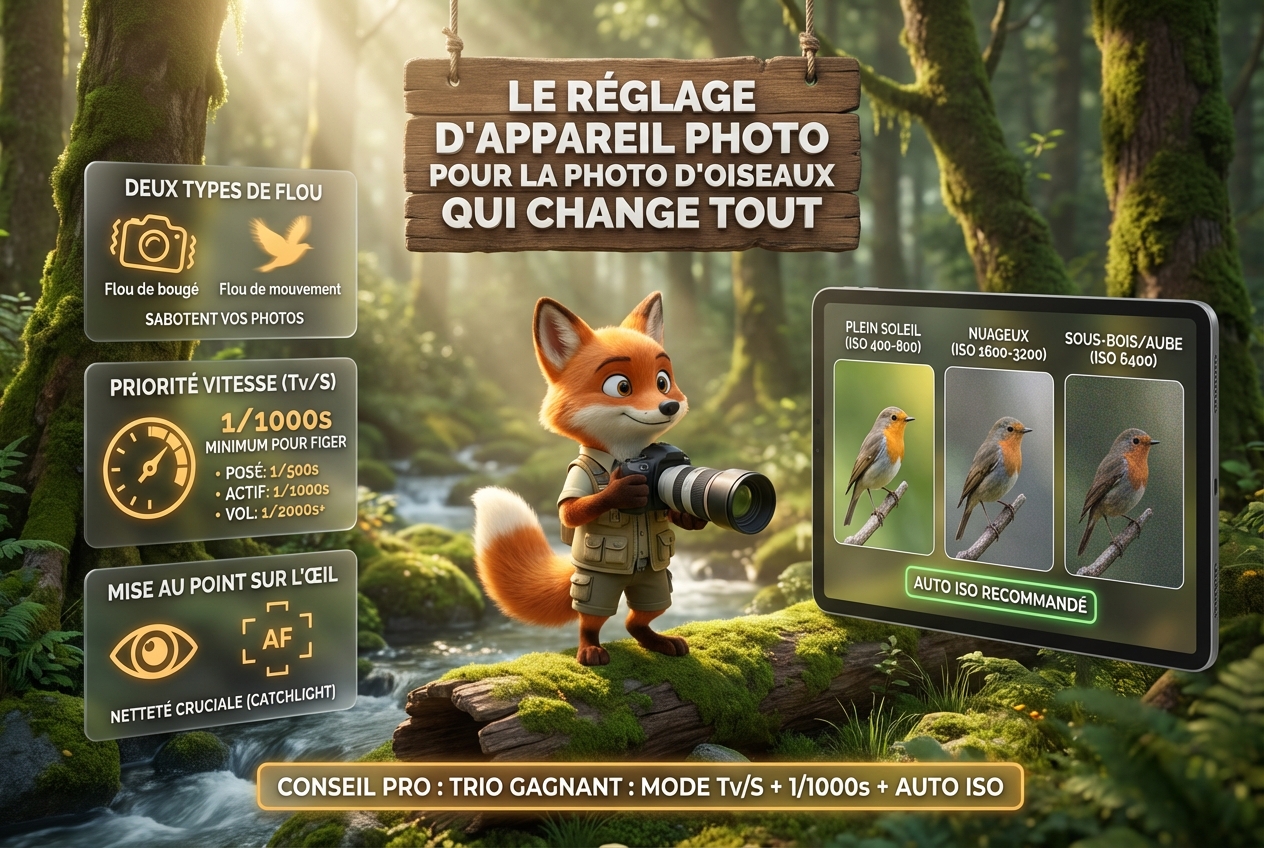 Comment photographier des oiseaux : le guide complet 21 En bref - Le réglage d'appareil photo pour la photo d'oiseaux qui change tout