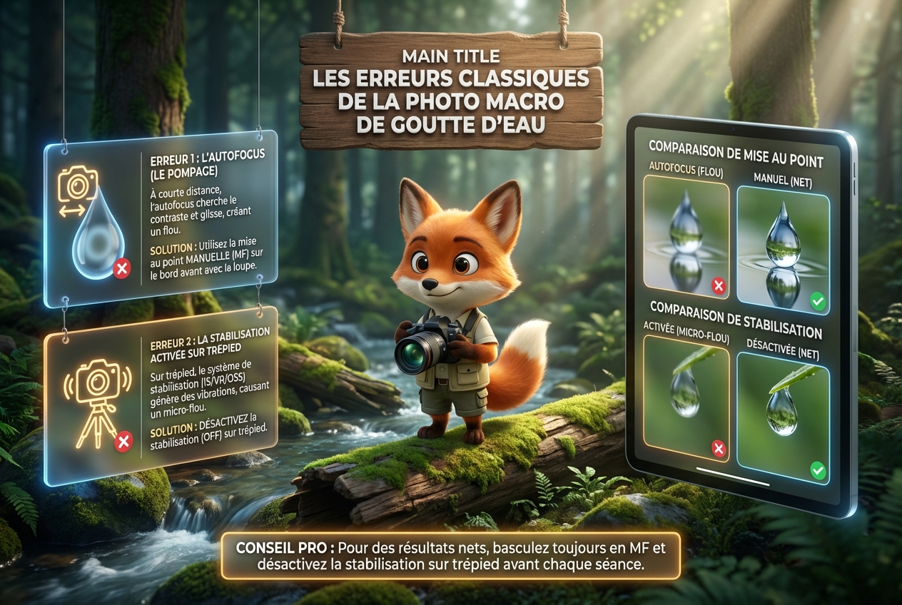 En bref – Les erreurs classiques de la photo macro de goutte d'eau