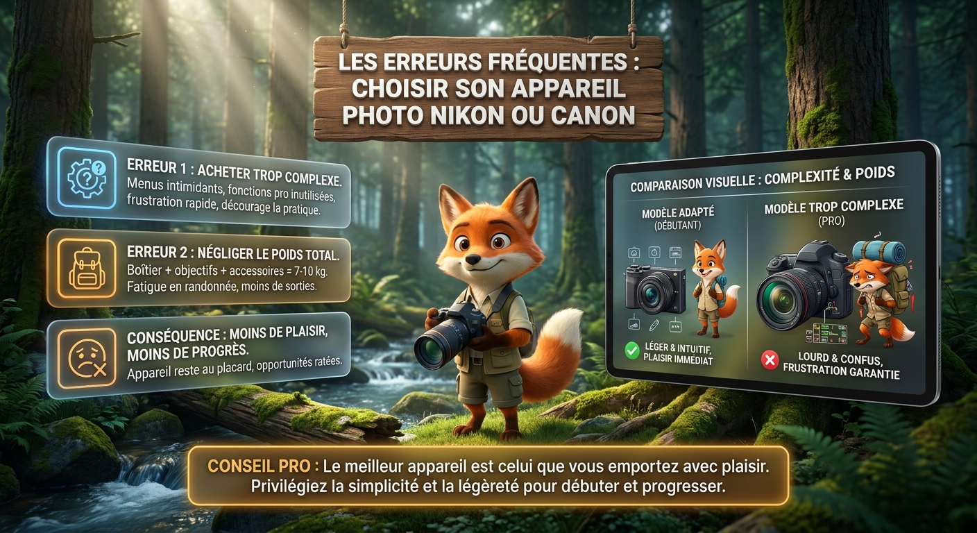 En bref - Les erreurs fréquentes au moment de choisir son appareil photo Nikon ou Canon