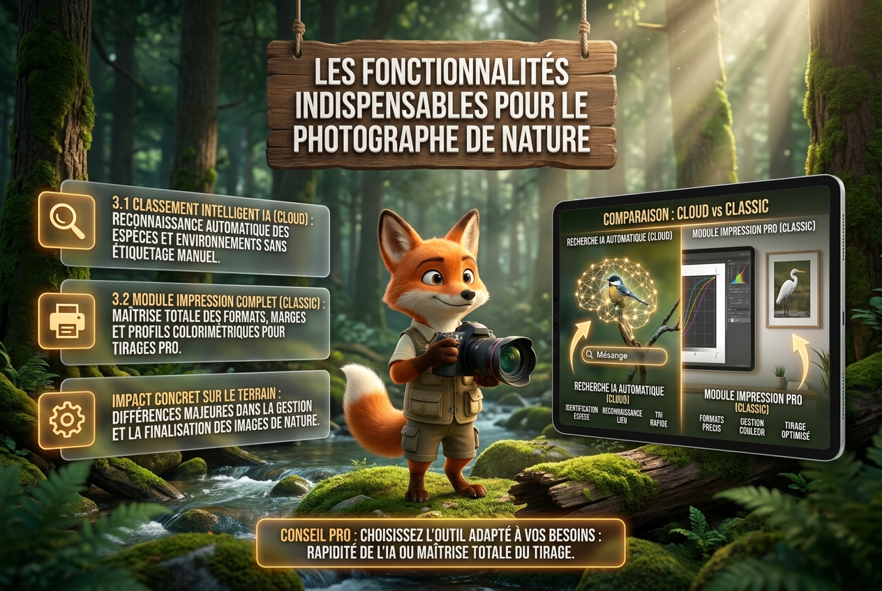 En bref – Les fonctionnalités indispensables pour le photographe de nature