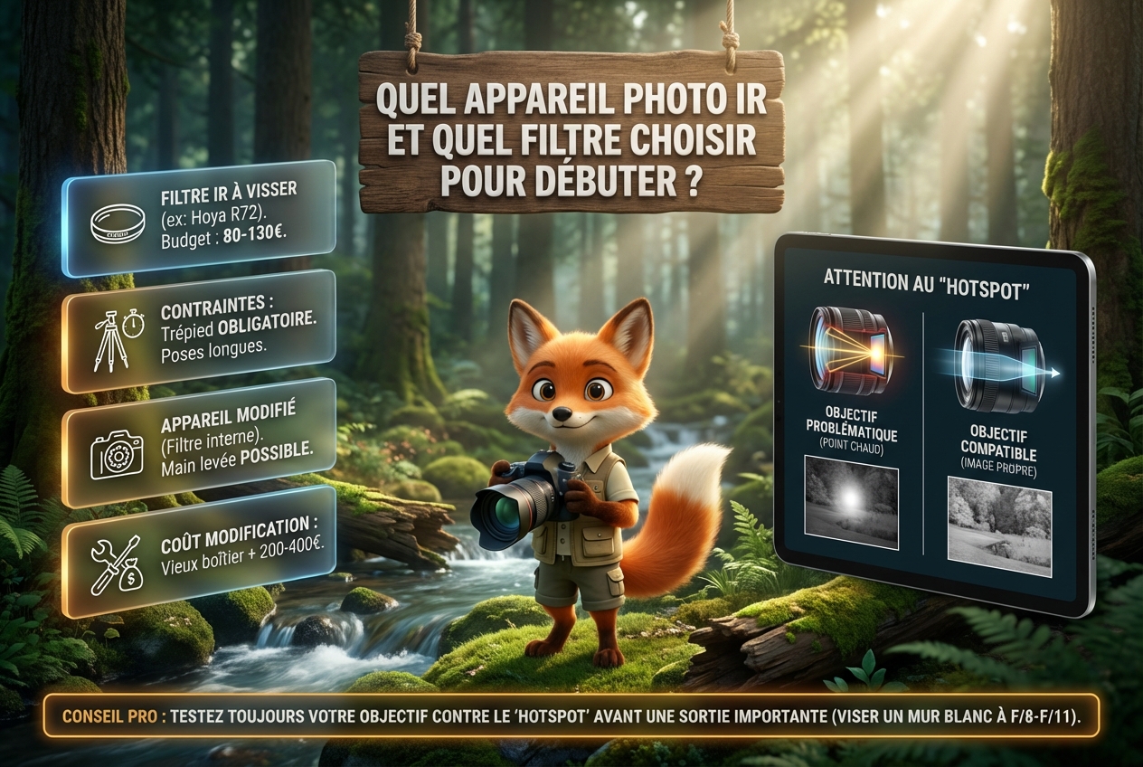 En bref – Quel appareil photo IR et quel filtre choisir pour débuter