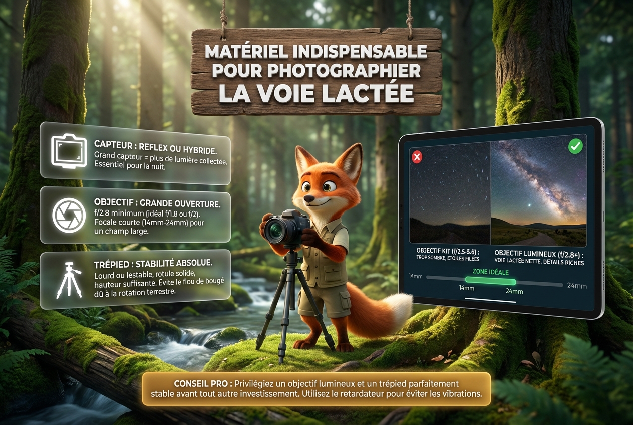 En bref : quel matériel est indispensable pour photographier la voie lactée