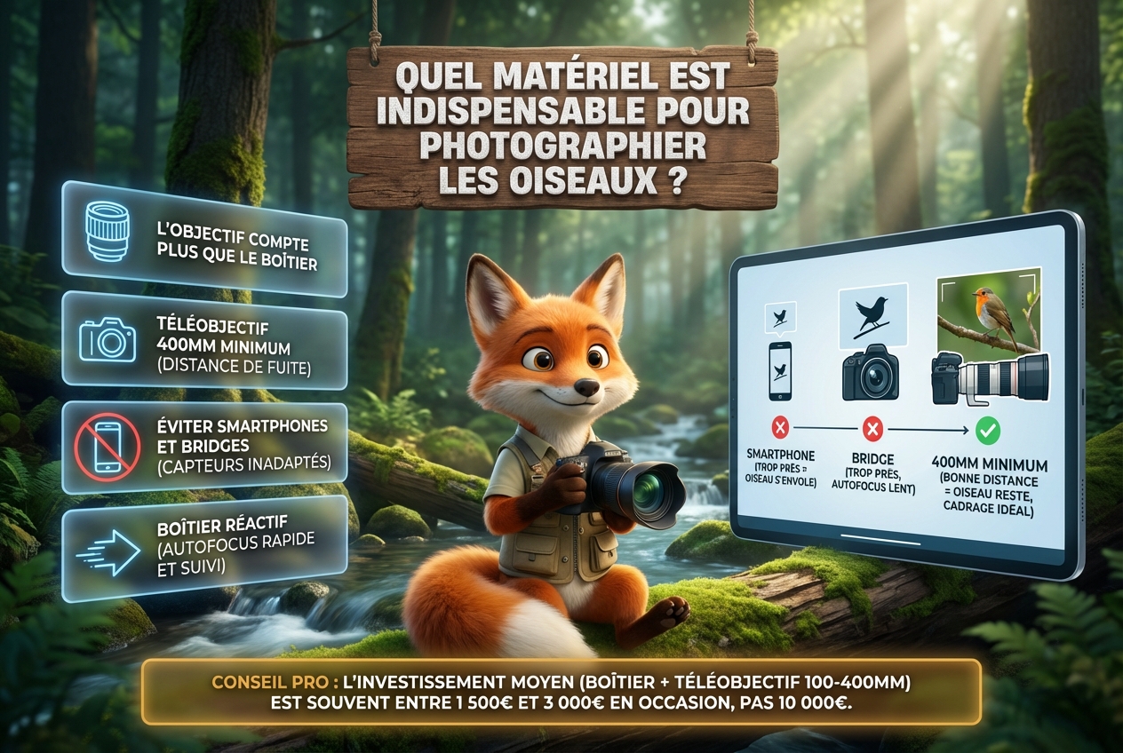Comment photographier des oiseaux : le guide complet 16 En bref : quel matériel est indispensable pour photographier les oiseaux