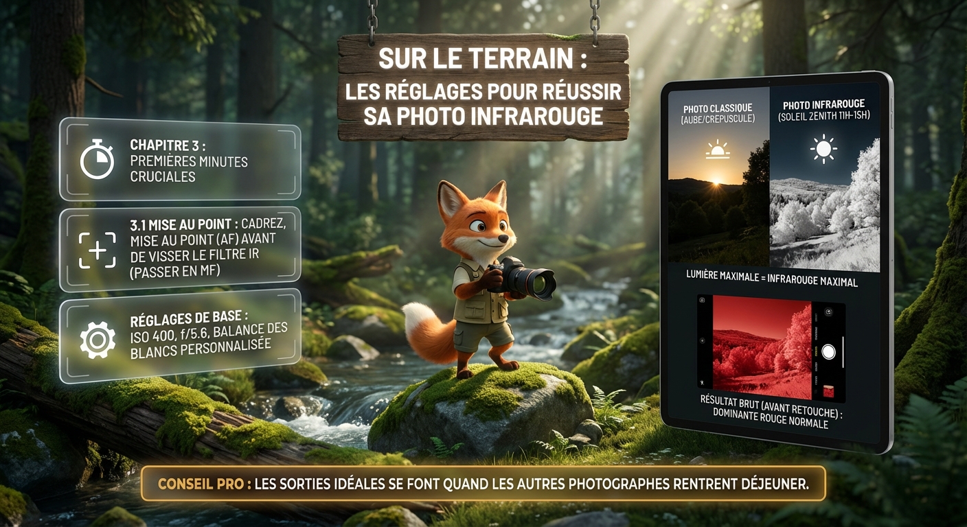 En bref : les réglages sur le terrain pour réussir sa photo infrarouge
