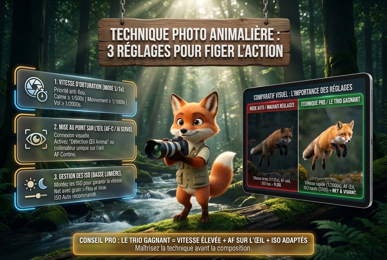En bref - Technique photo animalière : les 3 réglages faciles pour figer l'action