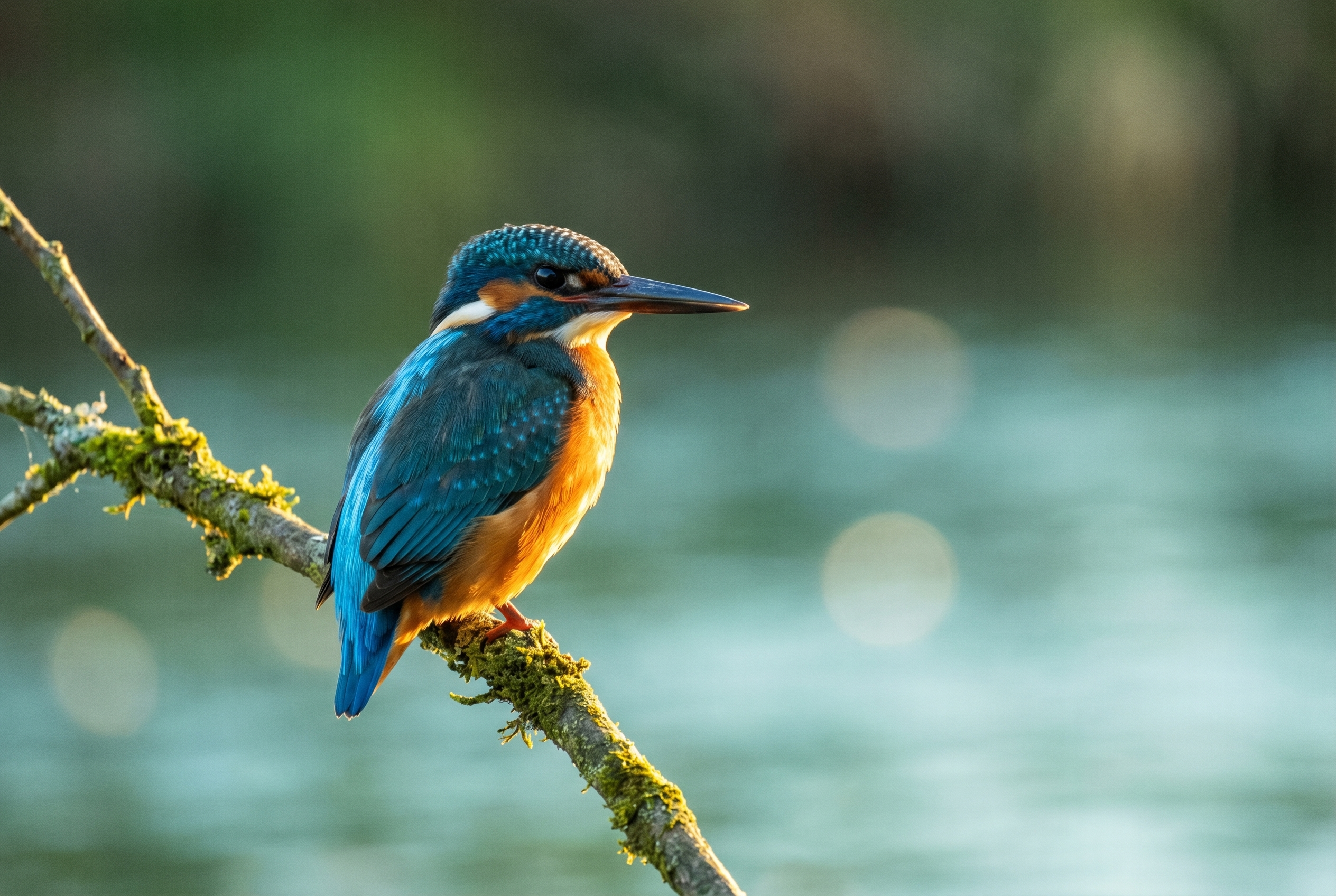 Ouverture du diaphragme : comprendre son fonctionnement 21 Martin-pêcheur d'Europe sur une branche avec un arrière-plan en bokeh soyeux grâce à une grande ouverture du diaphragme à f/4.