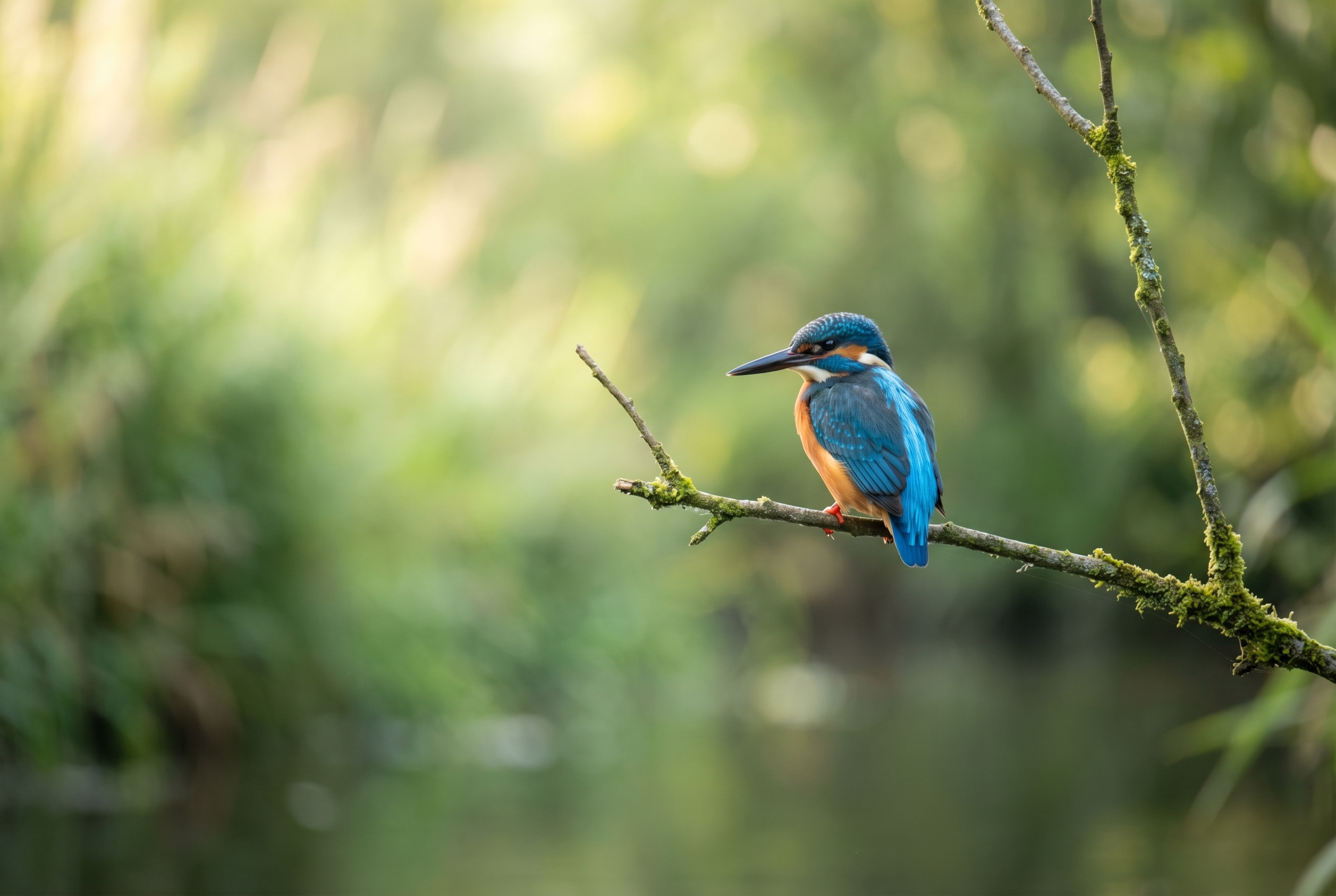Correction d’exposition : comment l’utiliser et être créatif 20 Martin-pêcheur d'Europe au plumage bleu et orange perché sur une branche, illustrant une correction d'exposition parfaite en lumière matinale.