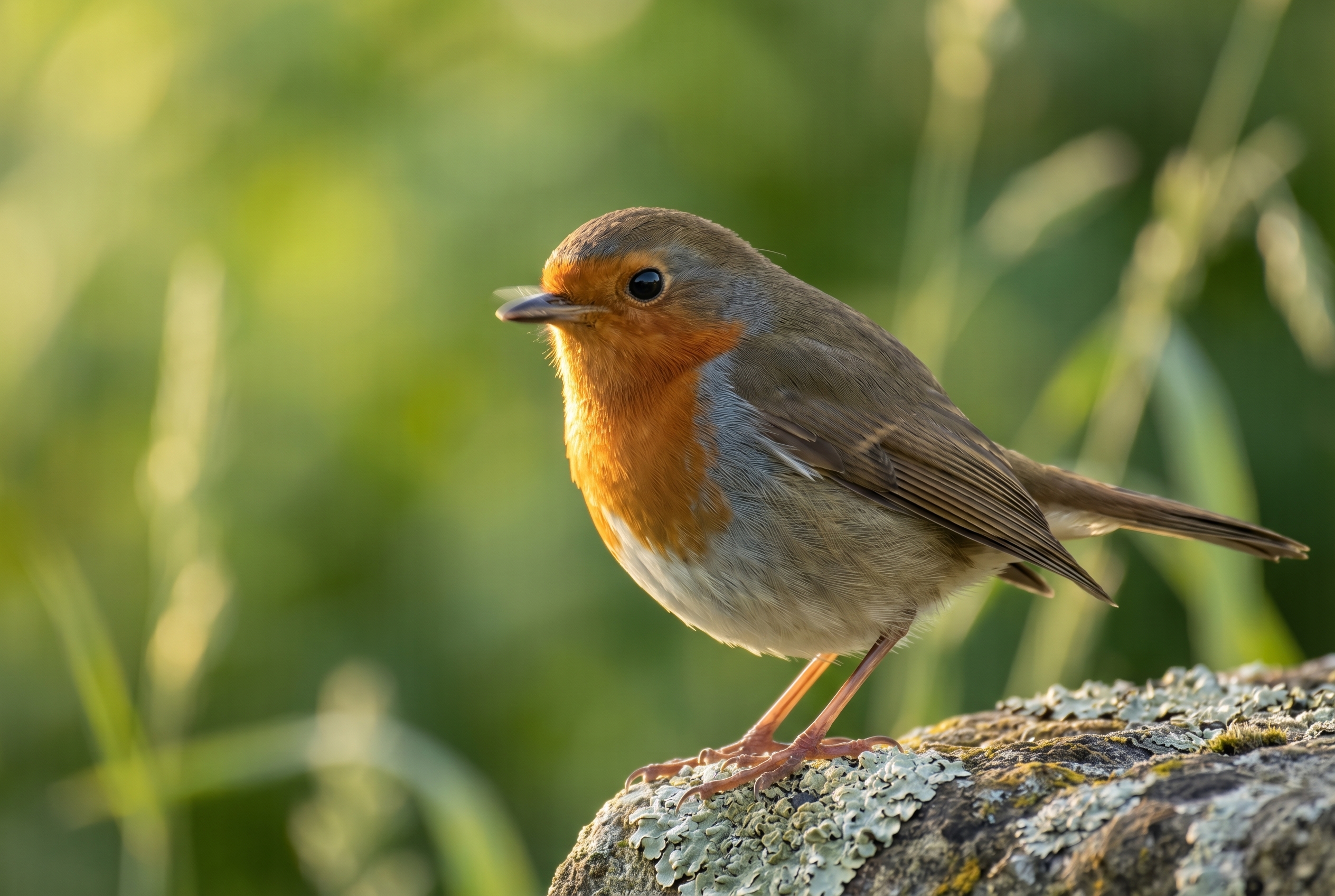 Ouverture du diaphragme : comprendre son fonctionnement 27 Photographie animalière d'un rouge-gorge familier illustrant l'impact d'une grande ouverture du diaphragme sur le bokeh d'arrière-plan.