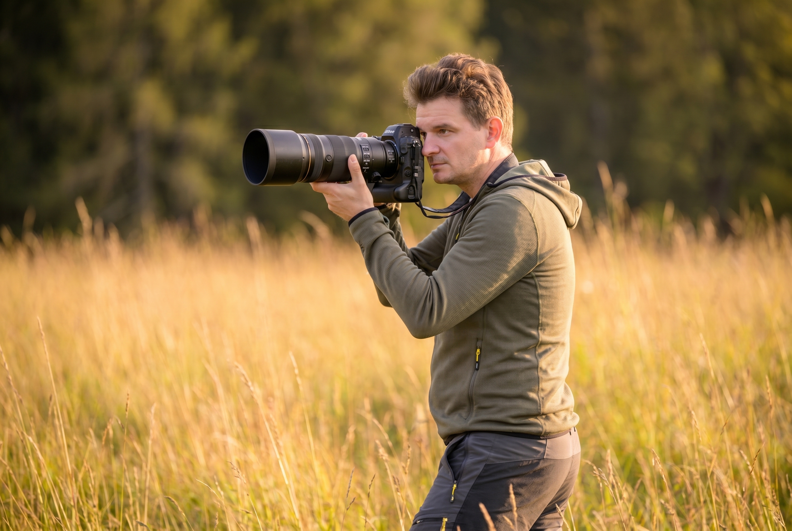 Flou de bougé : 5 astuces pour l'éviter 16 Photographe animalier utilisant un téléobjectif avec une vitesse d'obturation de 1/600s pour éviter le flou de bougé.