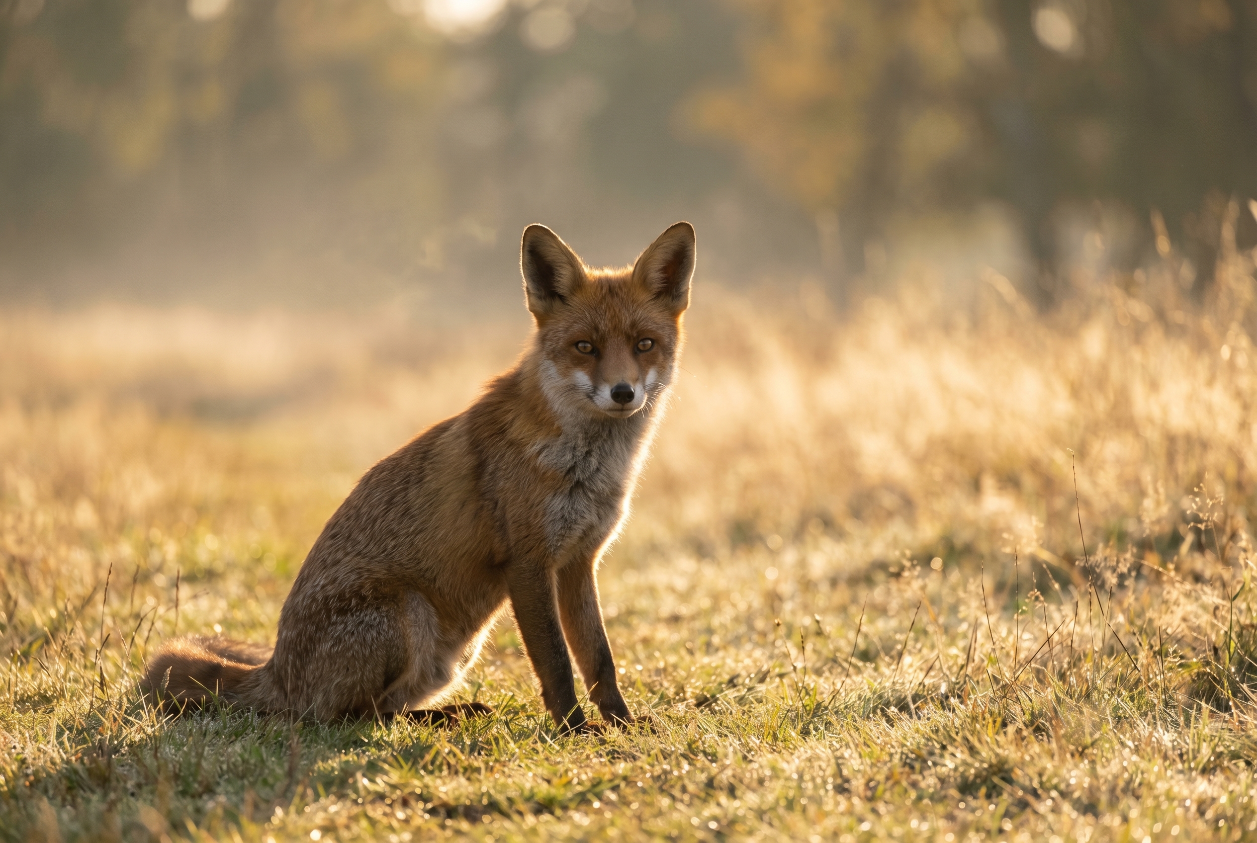 Un renard roux photographié avec une précision professionnelle à l'heure dorée, illustrant le métier de photographe animalier.