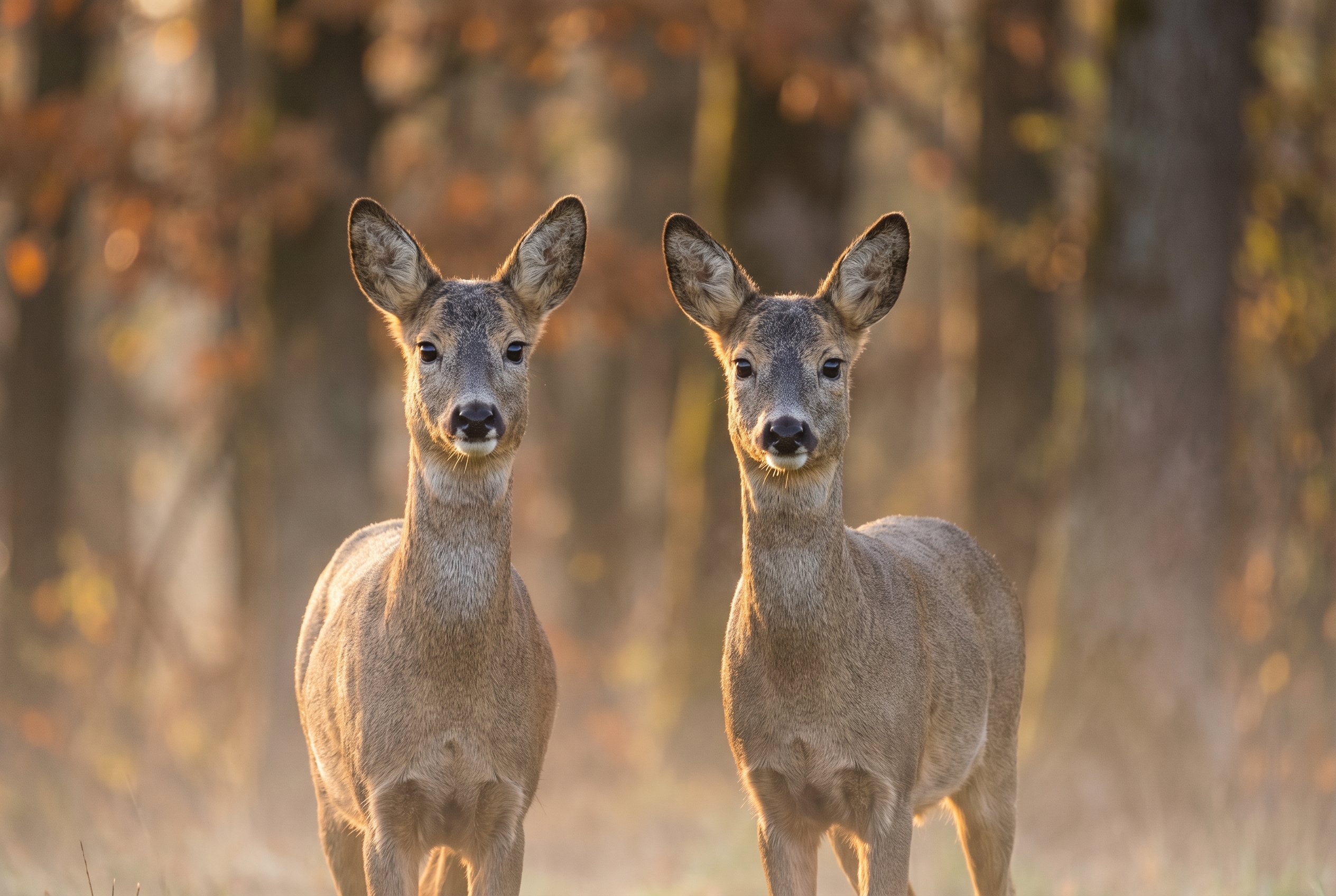 Un chevreuil européen aux aguets à l'orée d'une forêt brumeuse au lever du soleil, illustrant l'art de photographier des animaux avec une mise au point nette sur le regard.