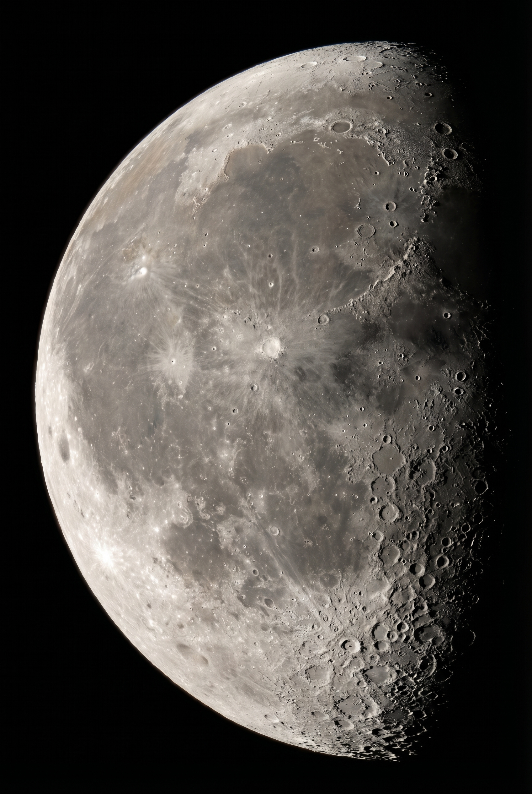 Gros plan détaillé d'une lune gibbeuse croissante montrant les cratères pour apprendre comment photographier la lune.